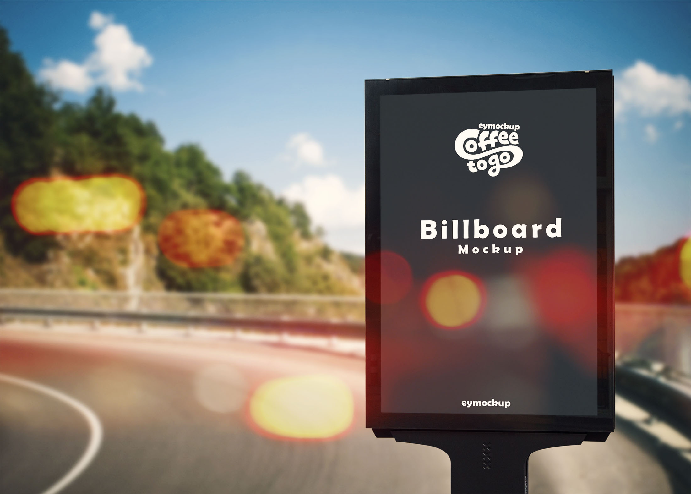 Free Highway Signage Poster Mockup
