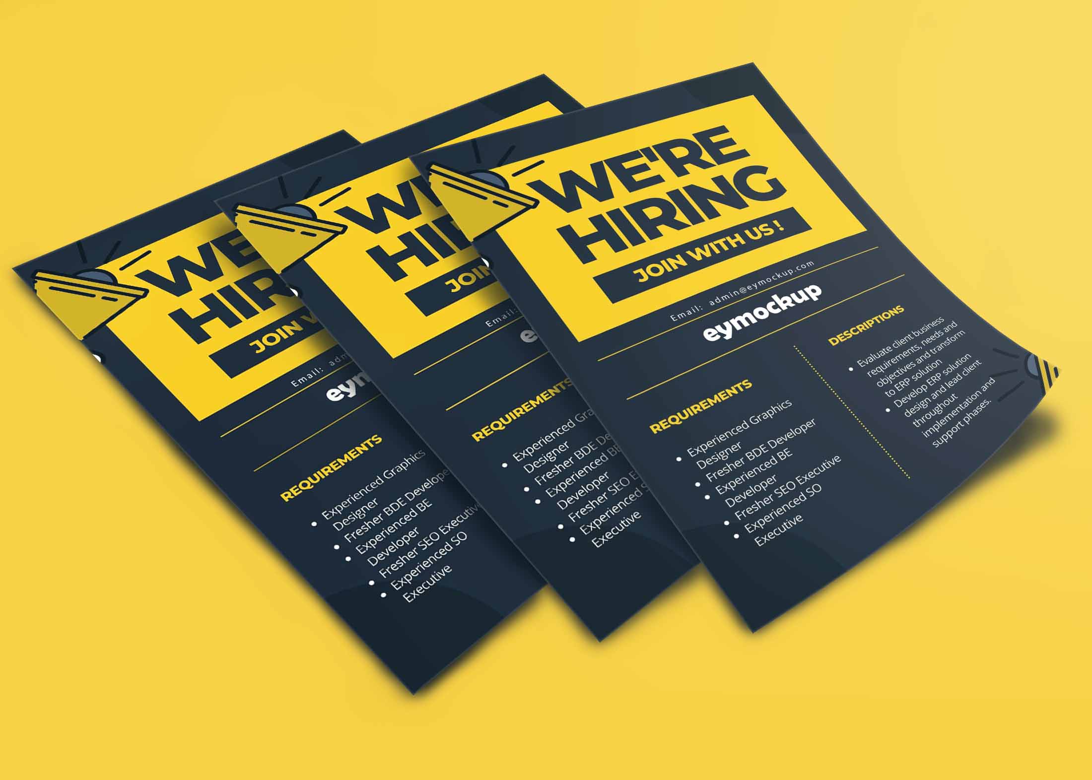 Free Hiring Poster Mockup