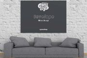 Free Horizontal Poster Mockup with Sofa