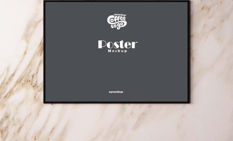 Free Horizontal Wall Poster Mockup