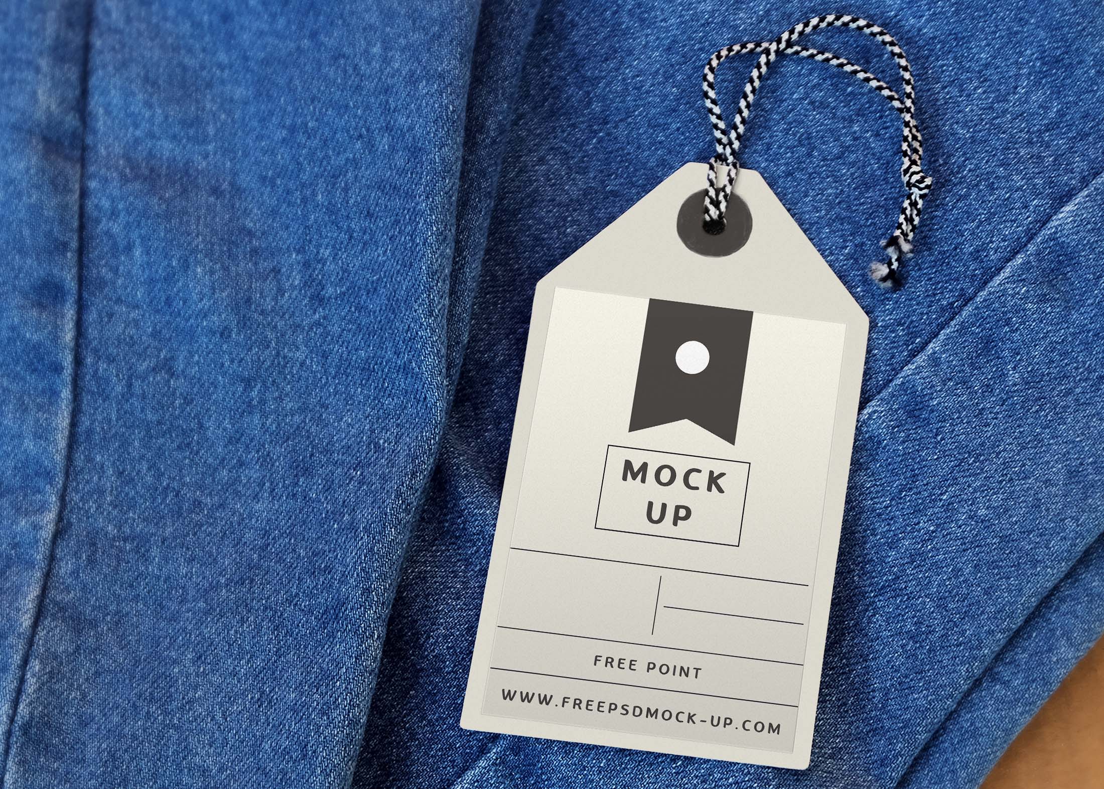 Free Jeans Tag Mockup