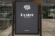 Free Metro Stop Poster Mockup