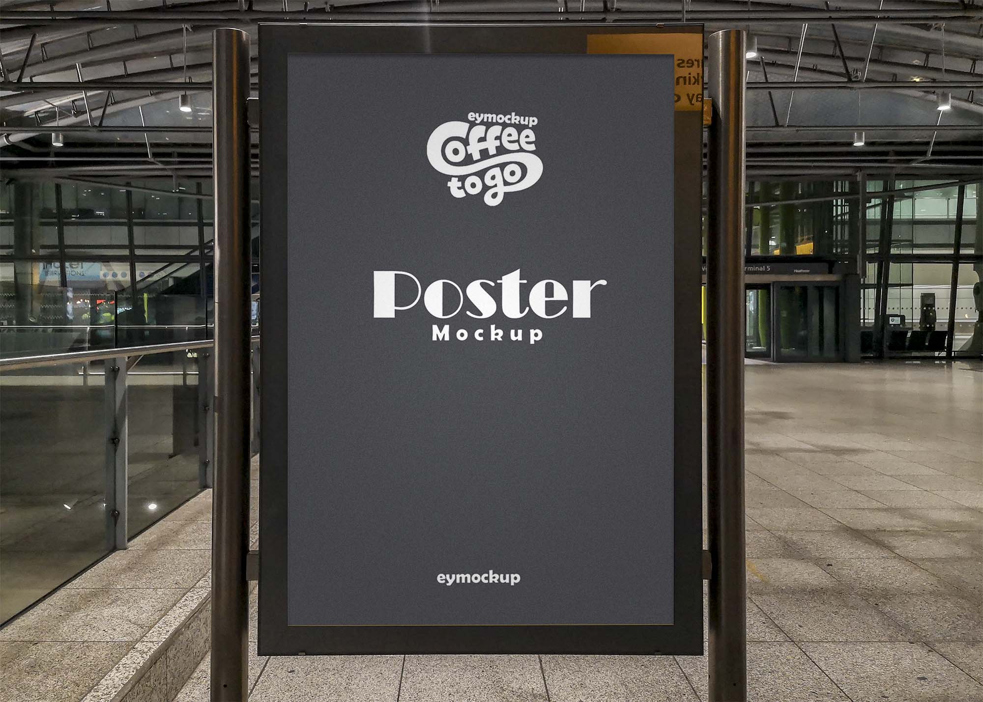 Free Metro Stop Poster Mockup