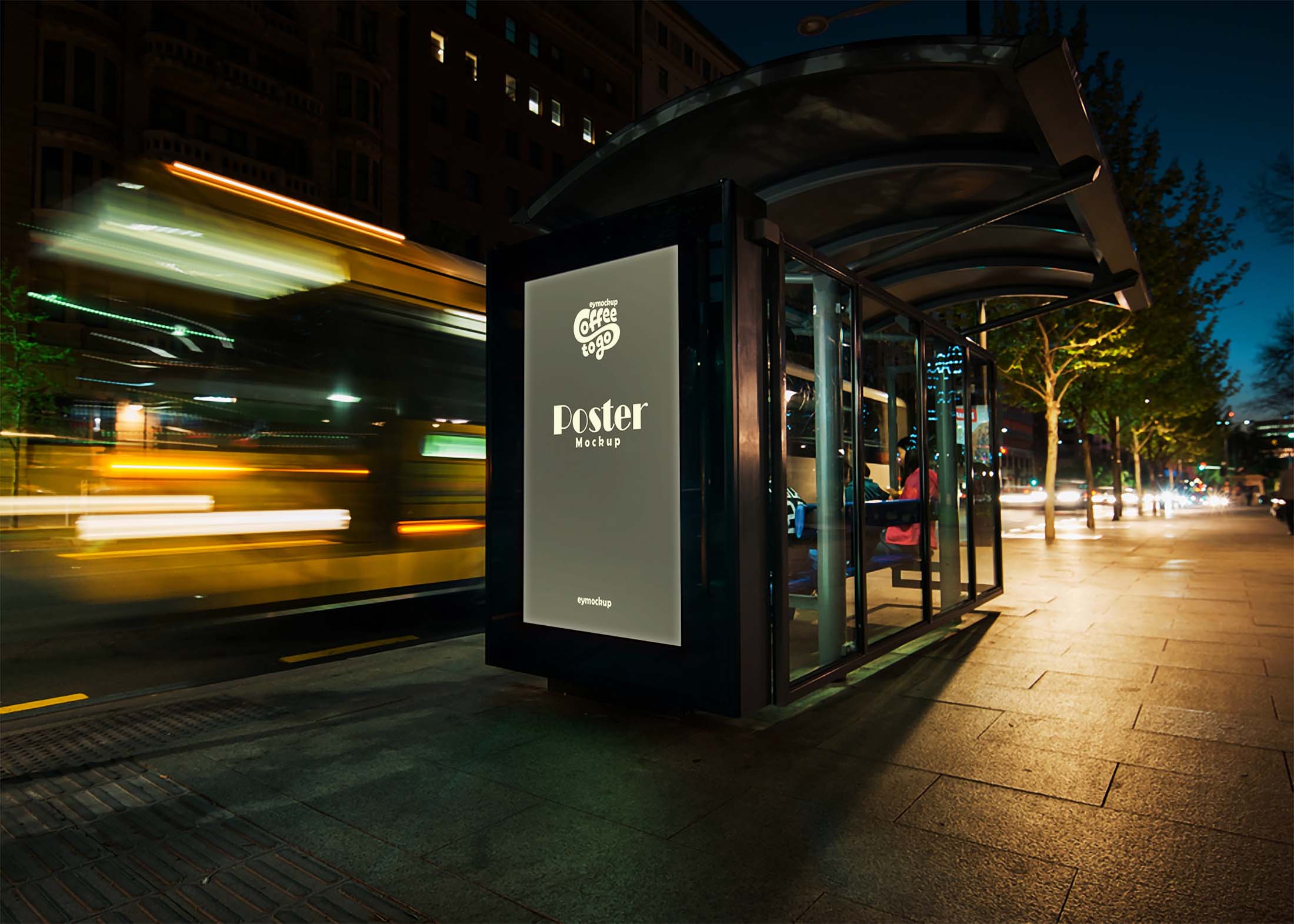 Free Metro Stop Signage Poster Mockup