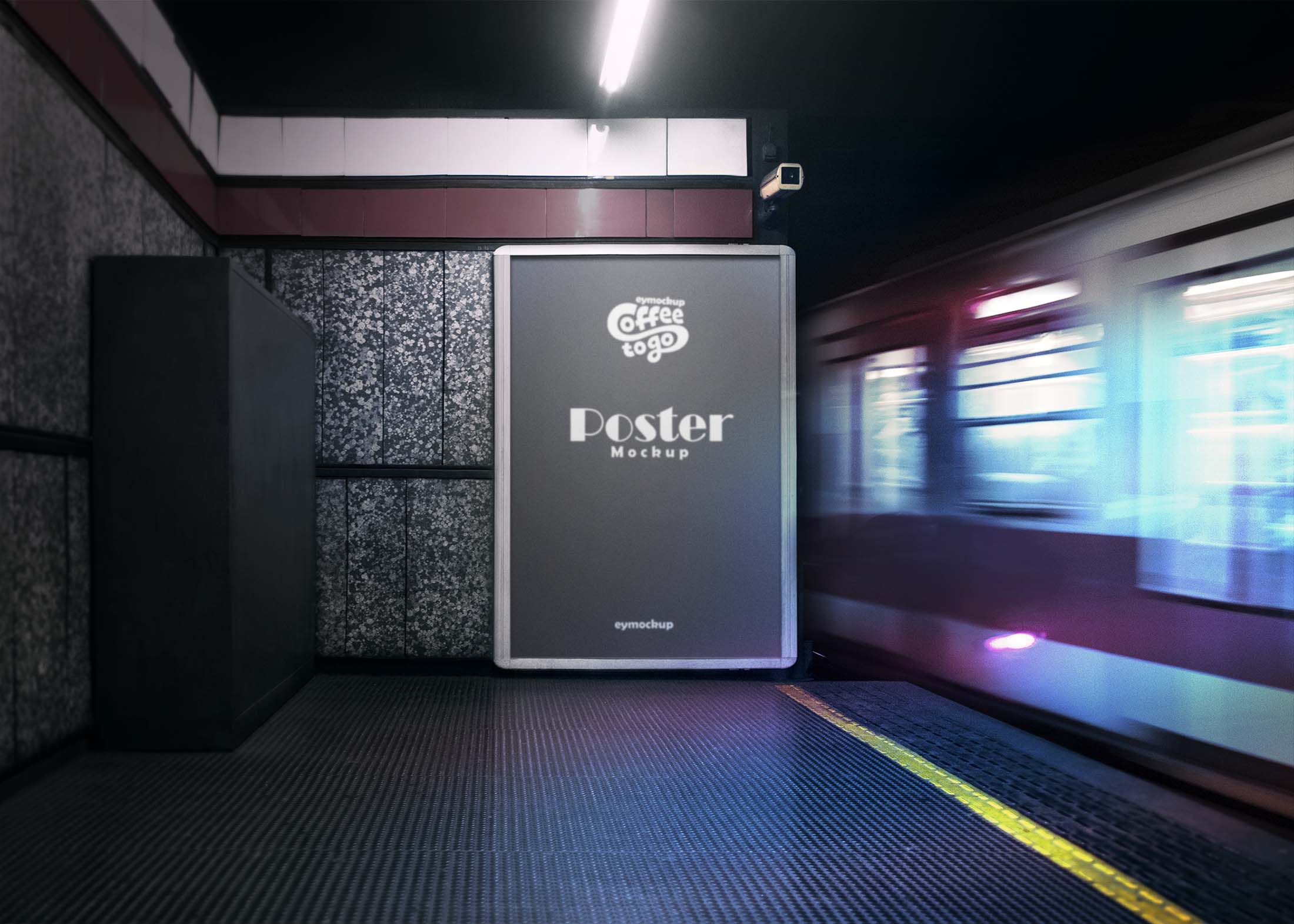 Free Metro Subway Signage Mockup