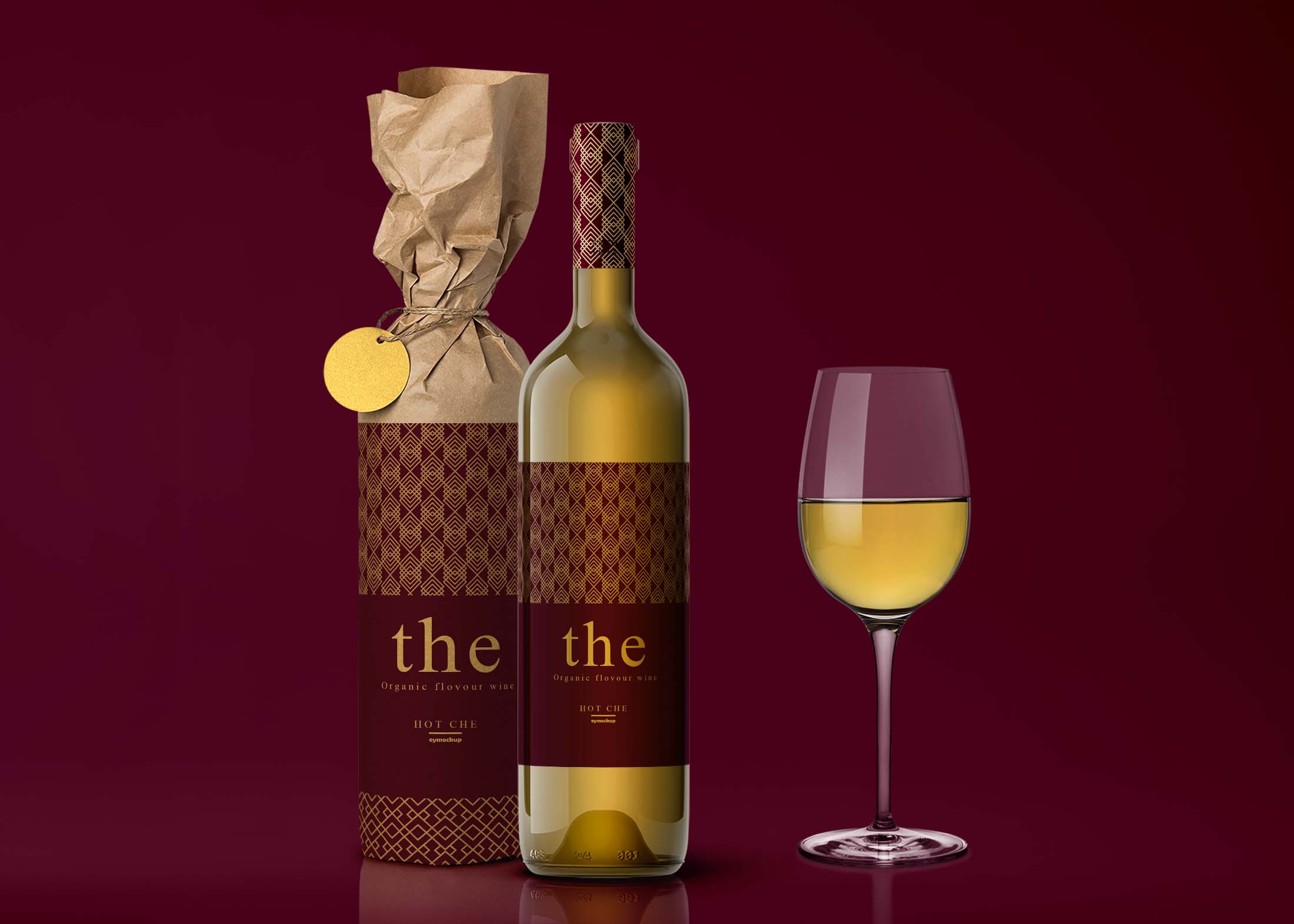 Free Online Wine Bottle Mockup
