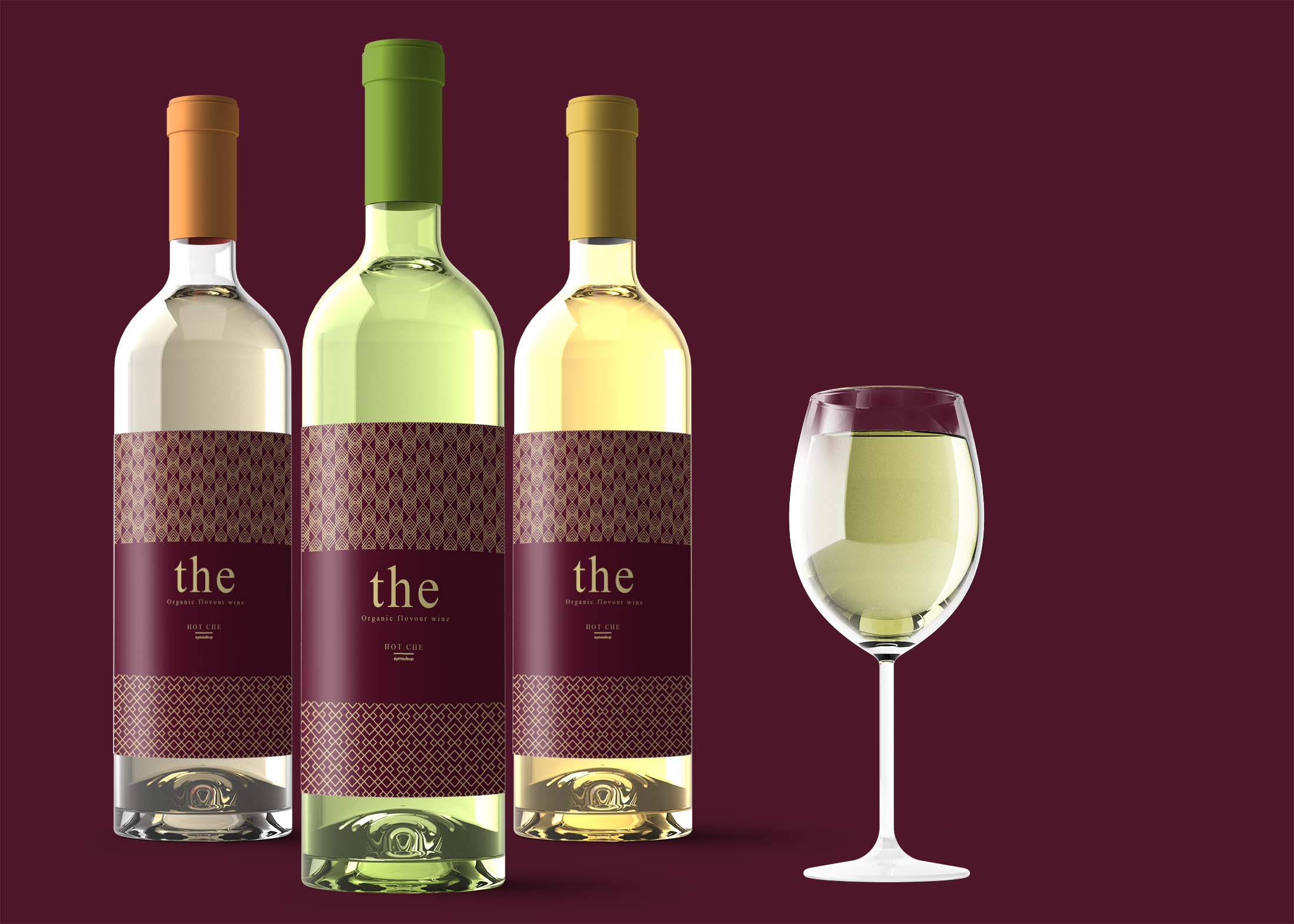 Free PSD Wine Bottles Mockup