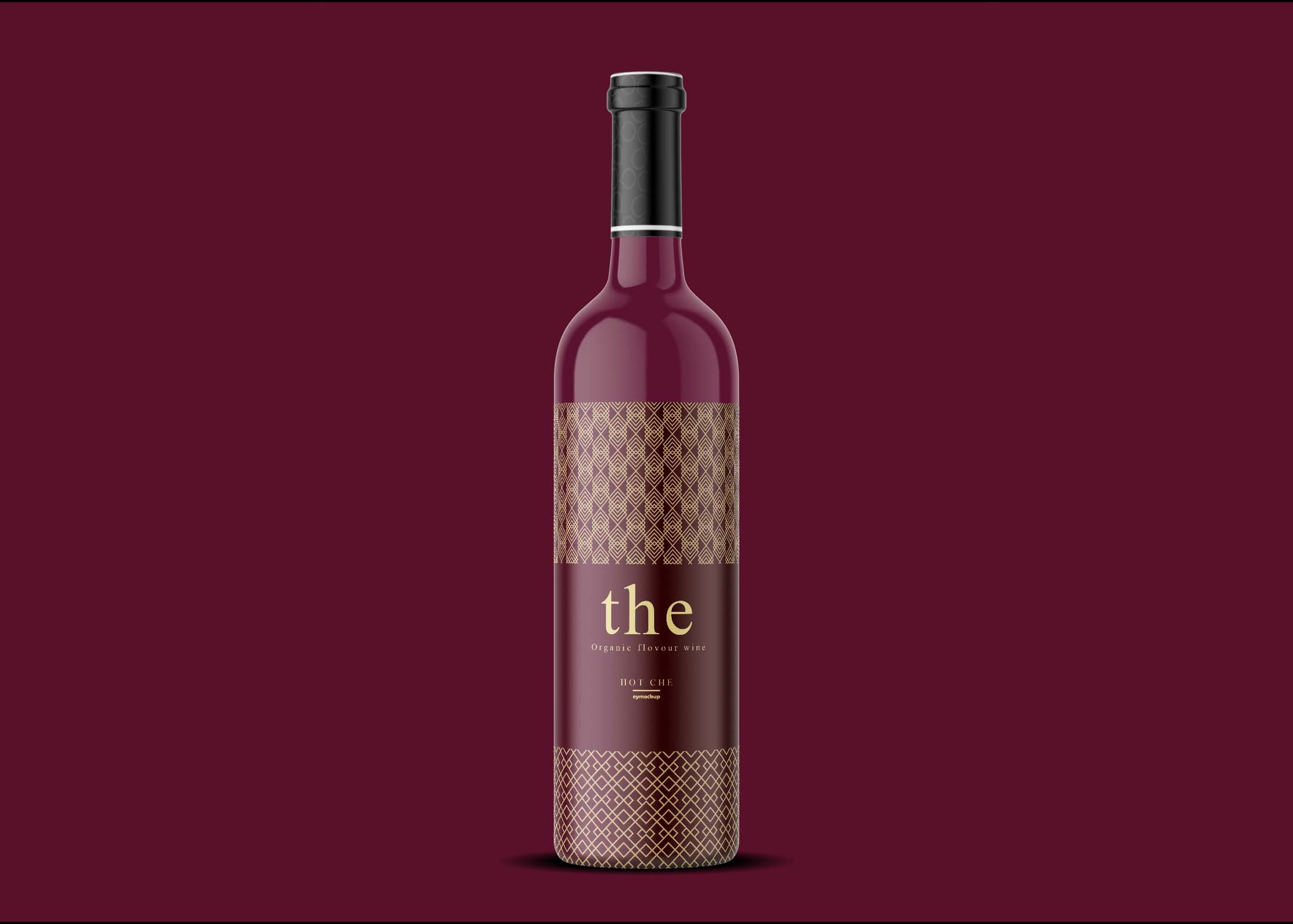 Free Photoshop Wine Bottle Mockup