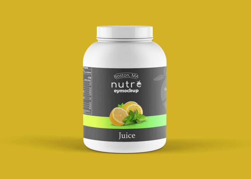 Free Protein Powder Bottle Mockup 2