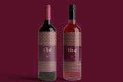 Free Rose Wine Bottle Mockup
