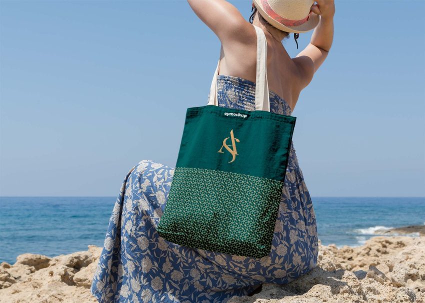 Free PSD Mockups 8 Free Simple Tote Bag Mockup With Girl