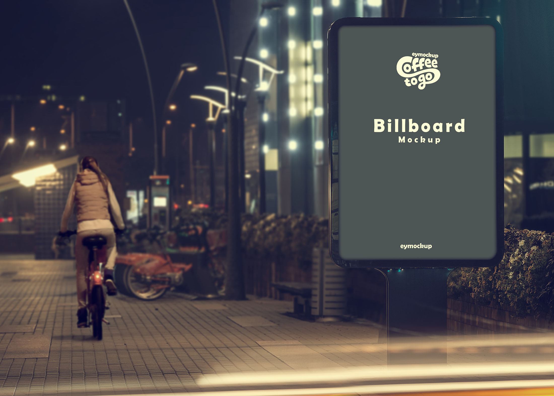 Free Street Poster Signage Mockup