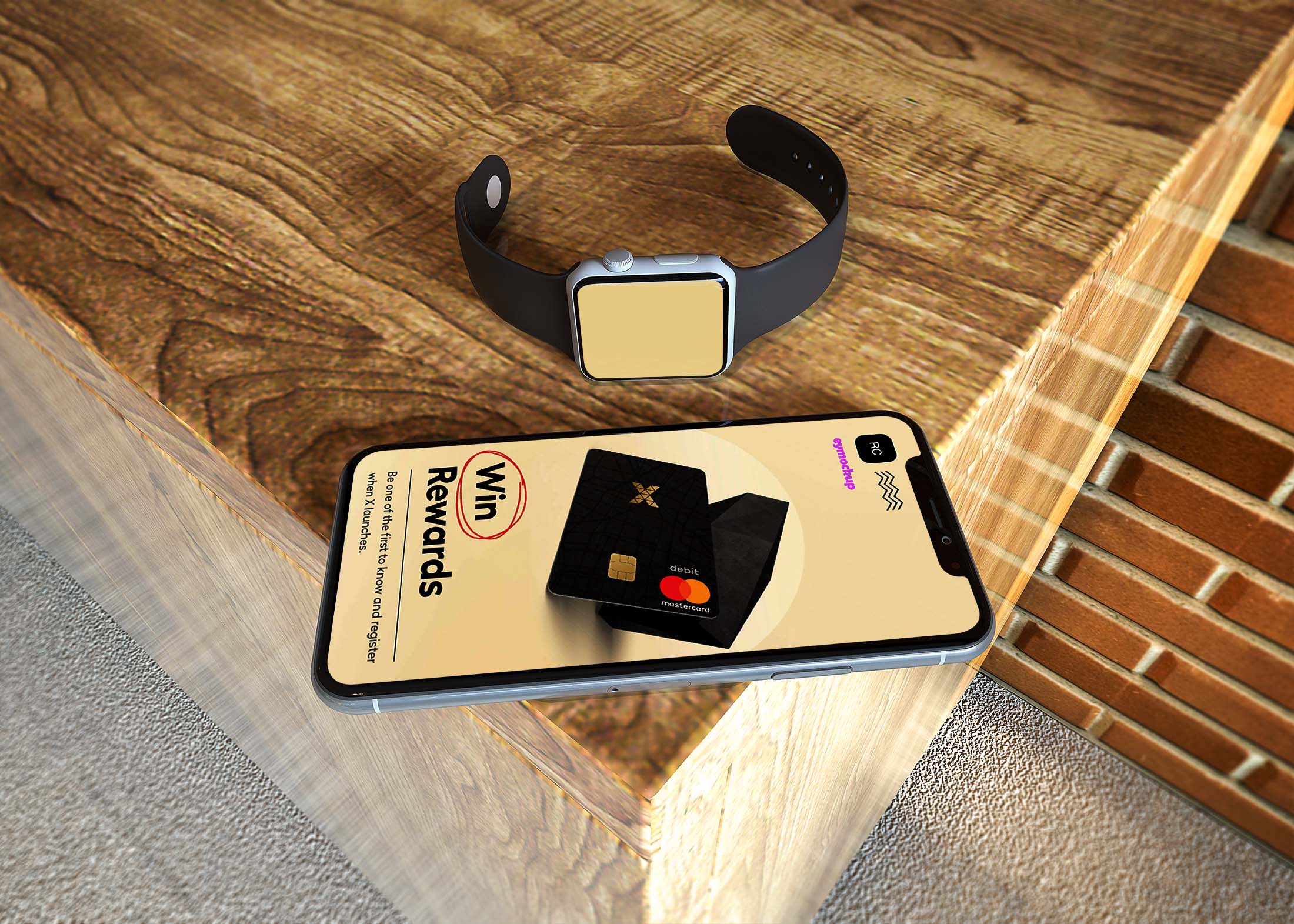 Free Table iPhone Mockup