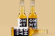 Free Three Beer Bottle Mockup