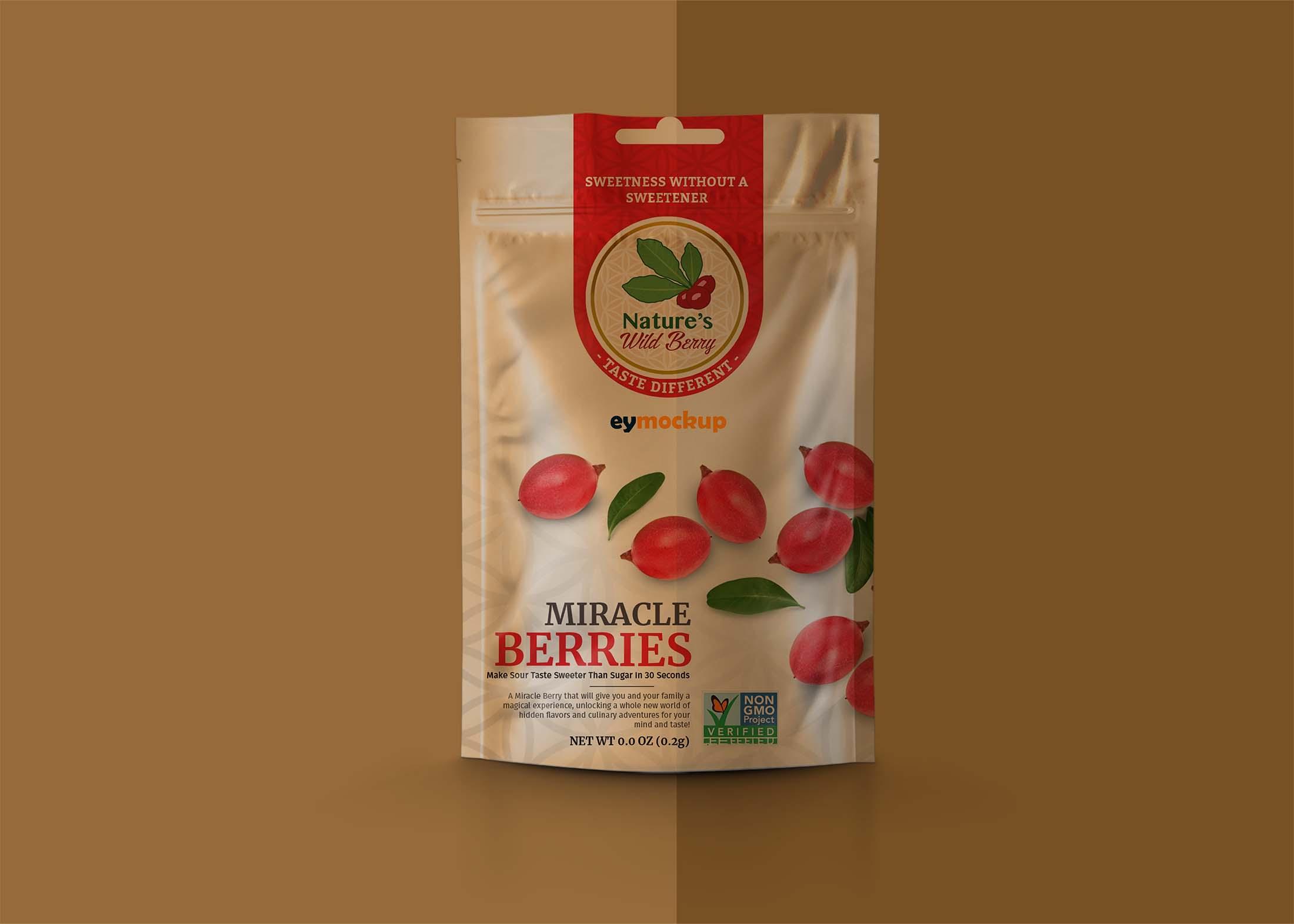 Free Transparent Stand-up Pouch Mockup