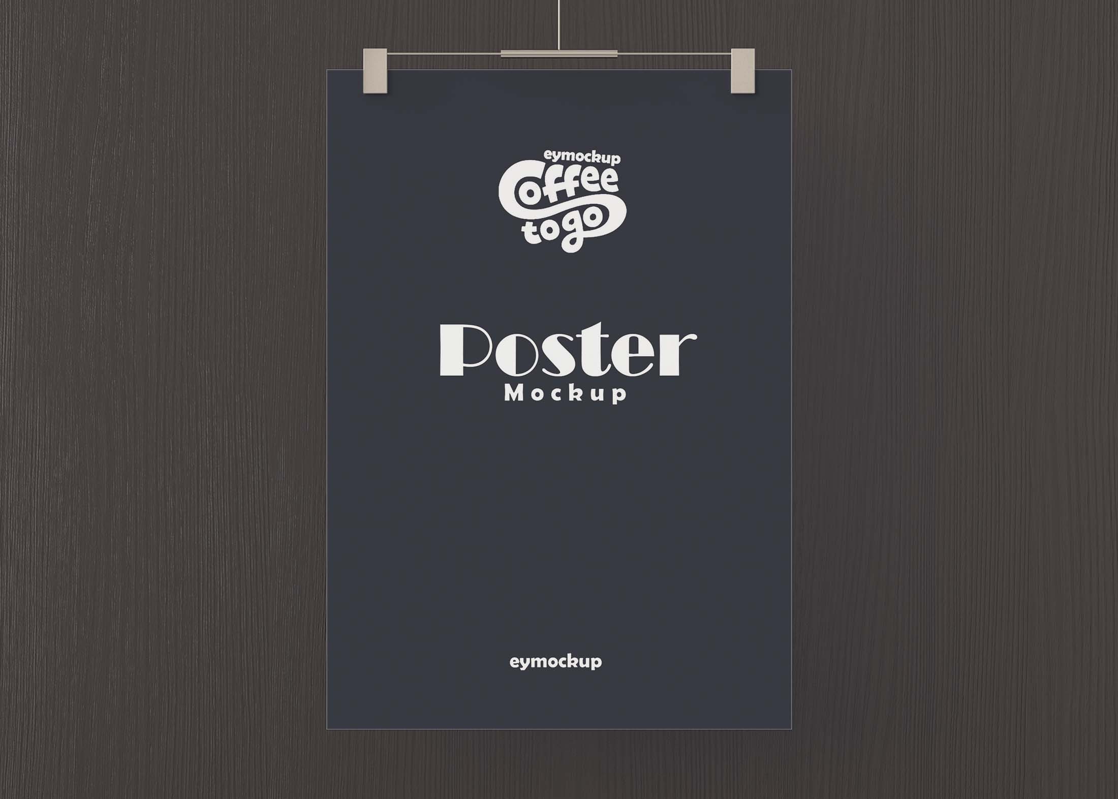 Free Wall Pin Poster Mockup