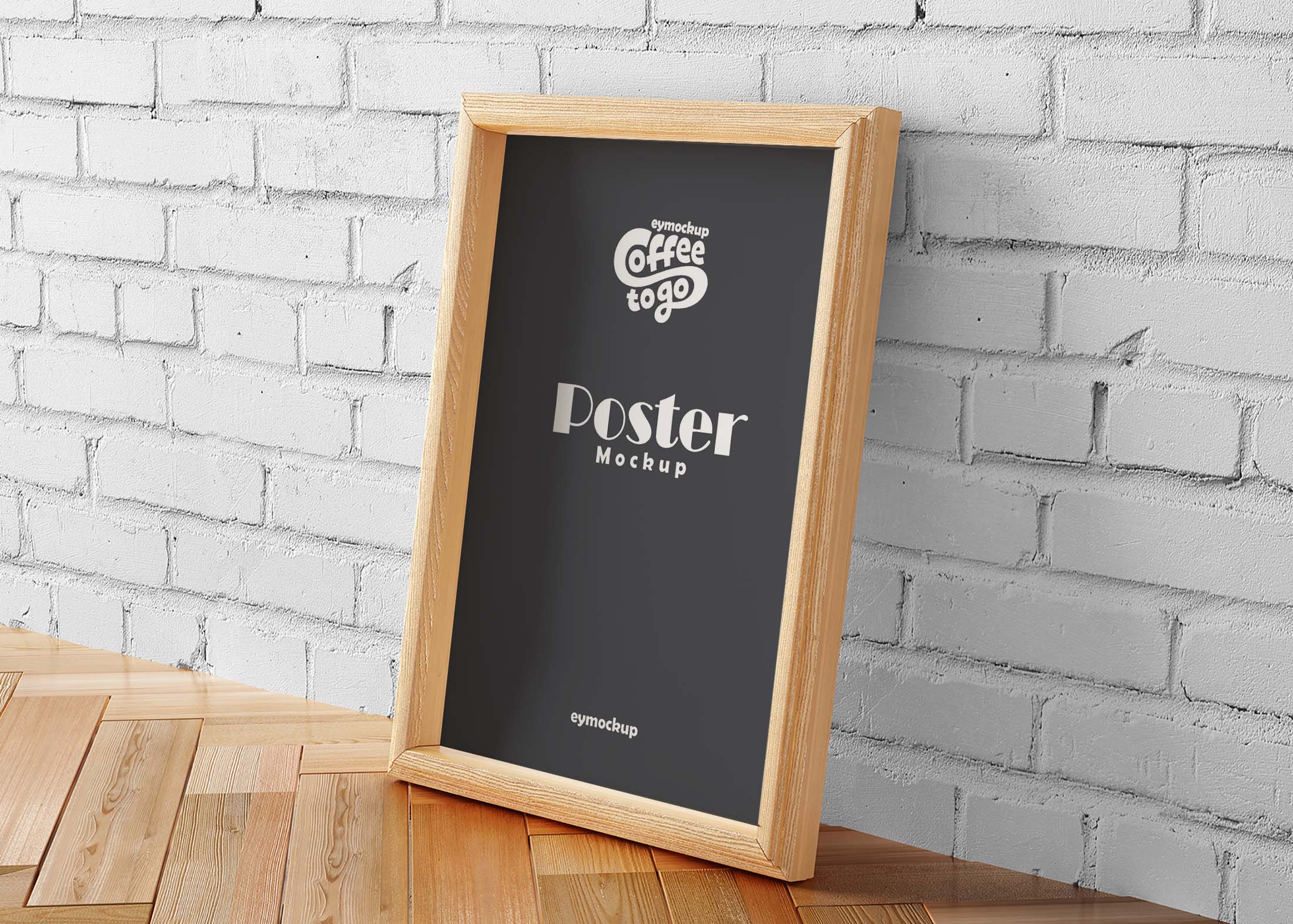 Free Wood Frame Poster Mockup