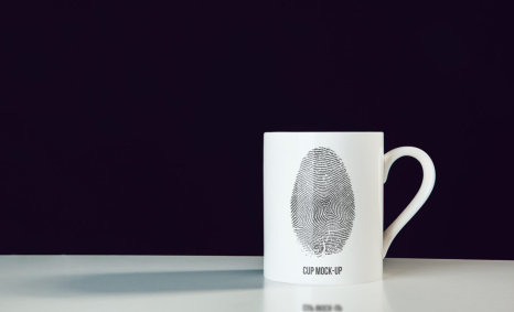 Free Fingerprint Coffee Cup Mockup