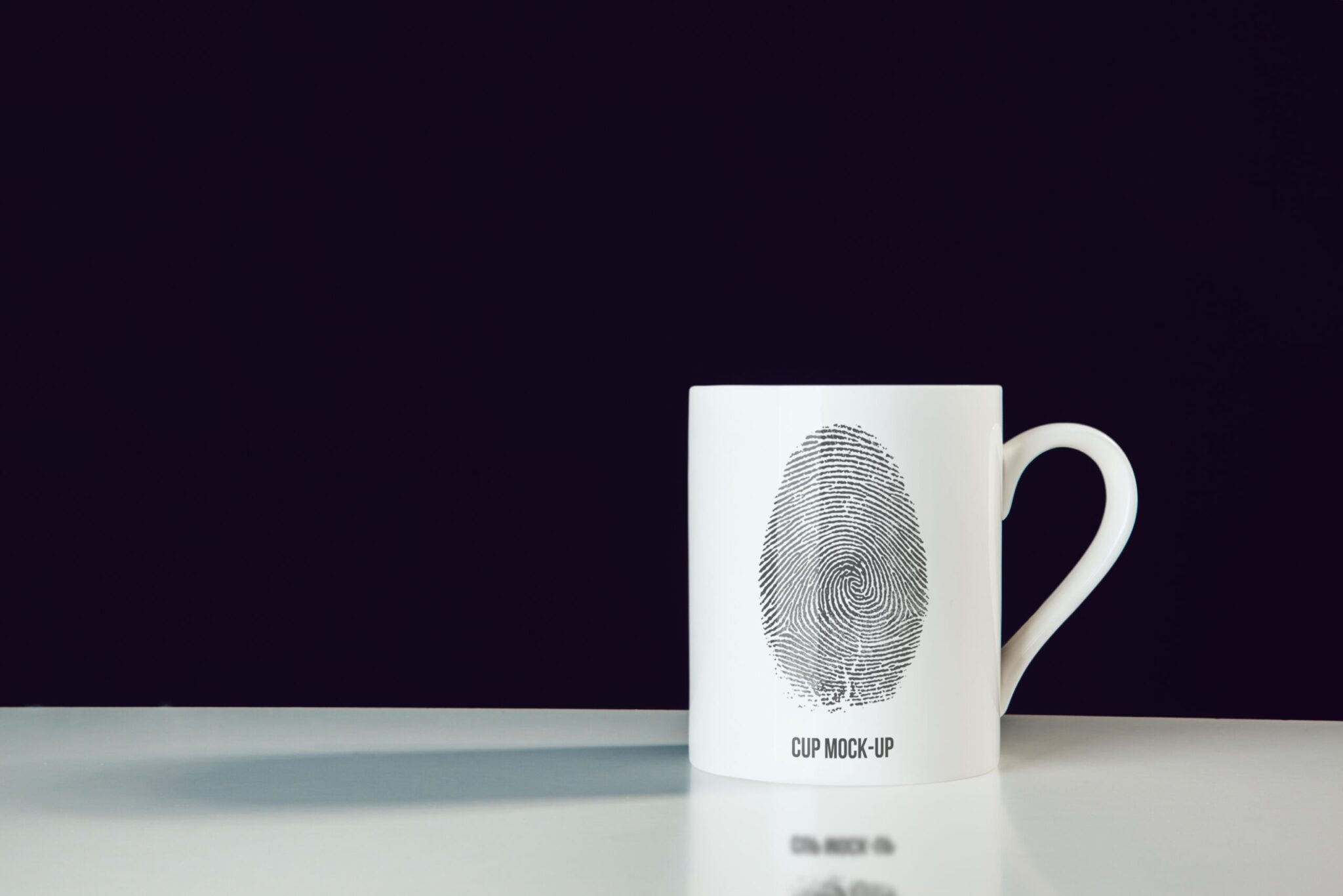 Free Fingerprint Coffee Cup Mockup