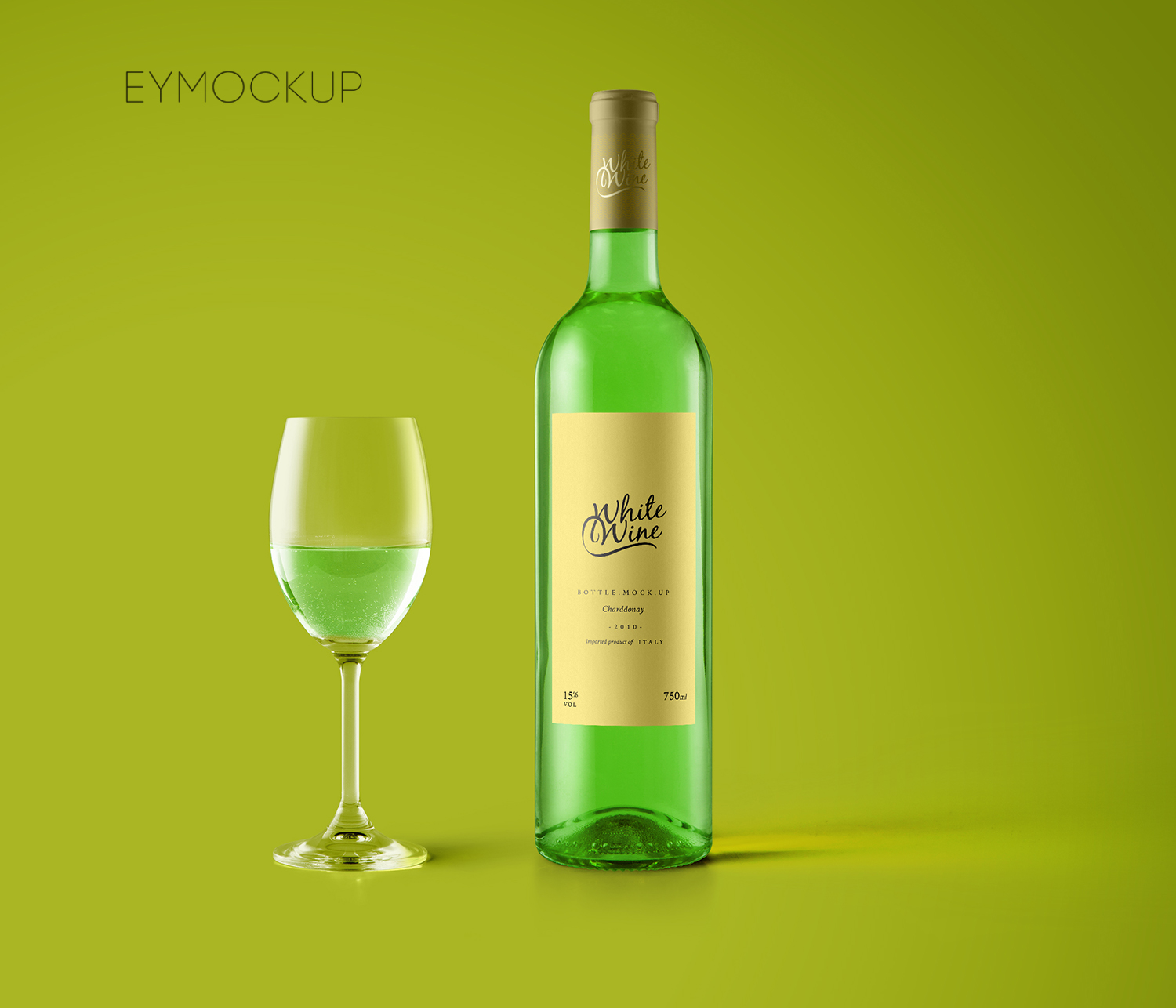 Free White Wine Label Mockup