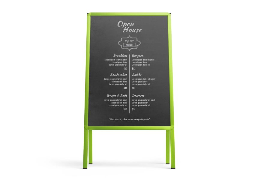 Free Menu Mockup on Tent