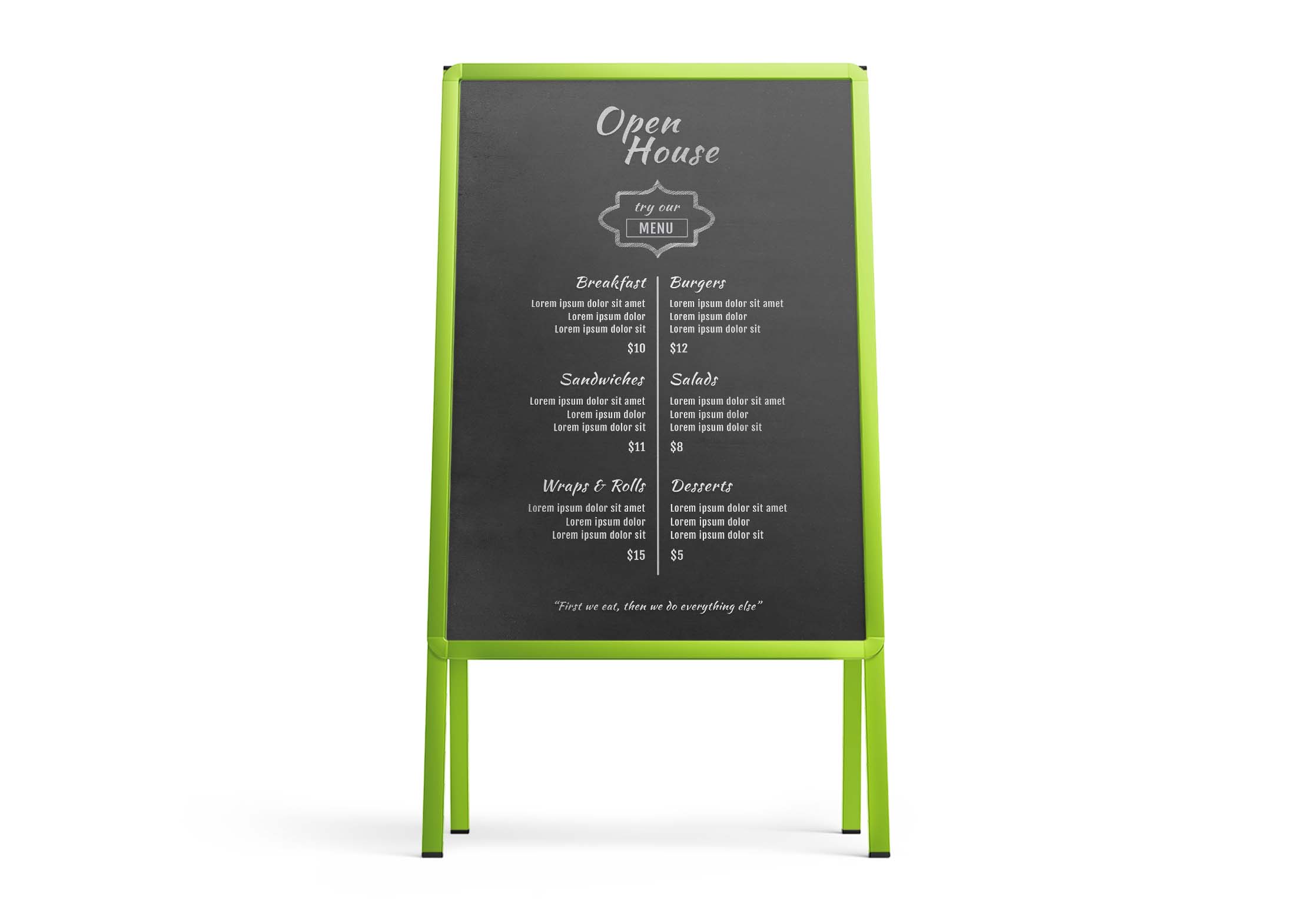 Free Menu Mockup on Tent