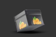 Free Square Realistic Tin Mockup