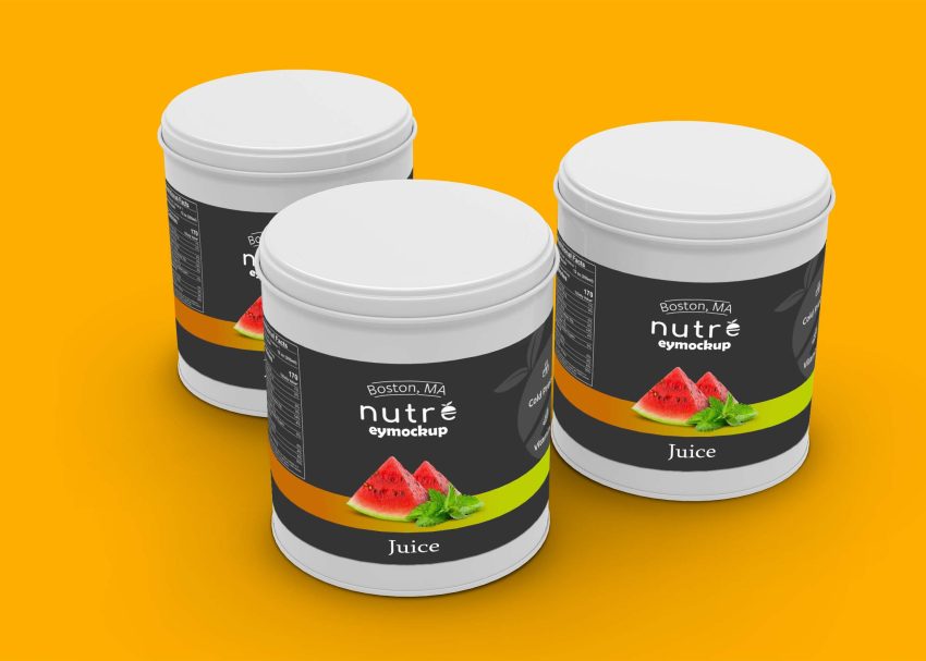 Free Three Food Round Tin Mockup