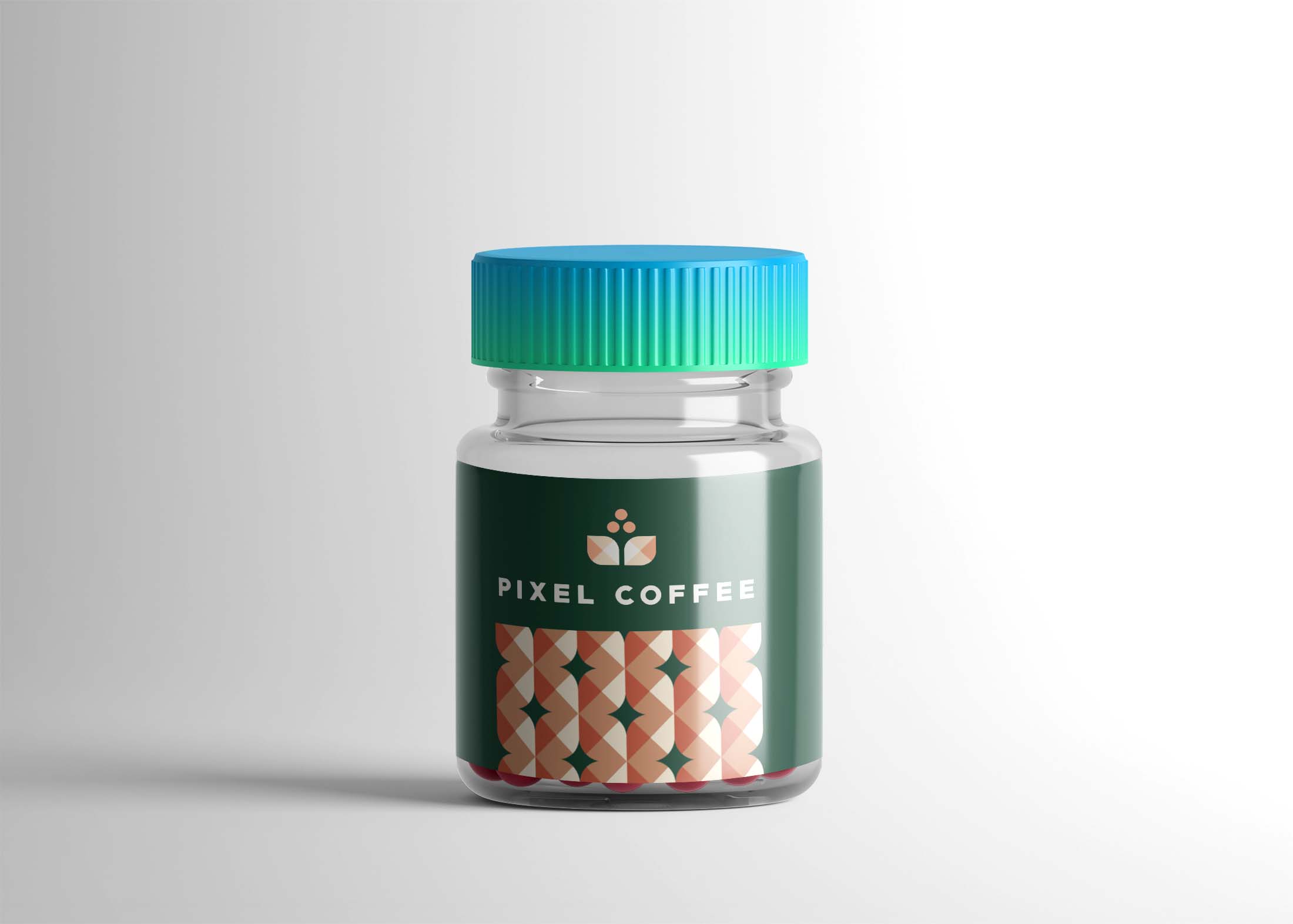 Free Transparent Pill Bottle Mockup