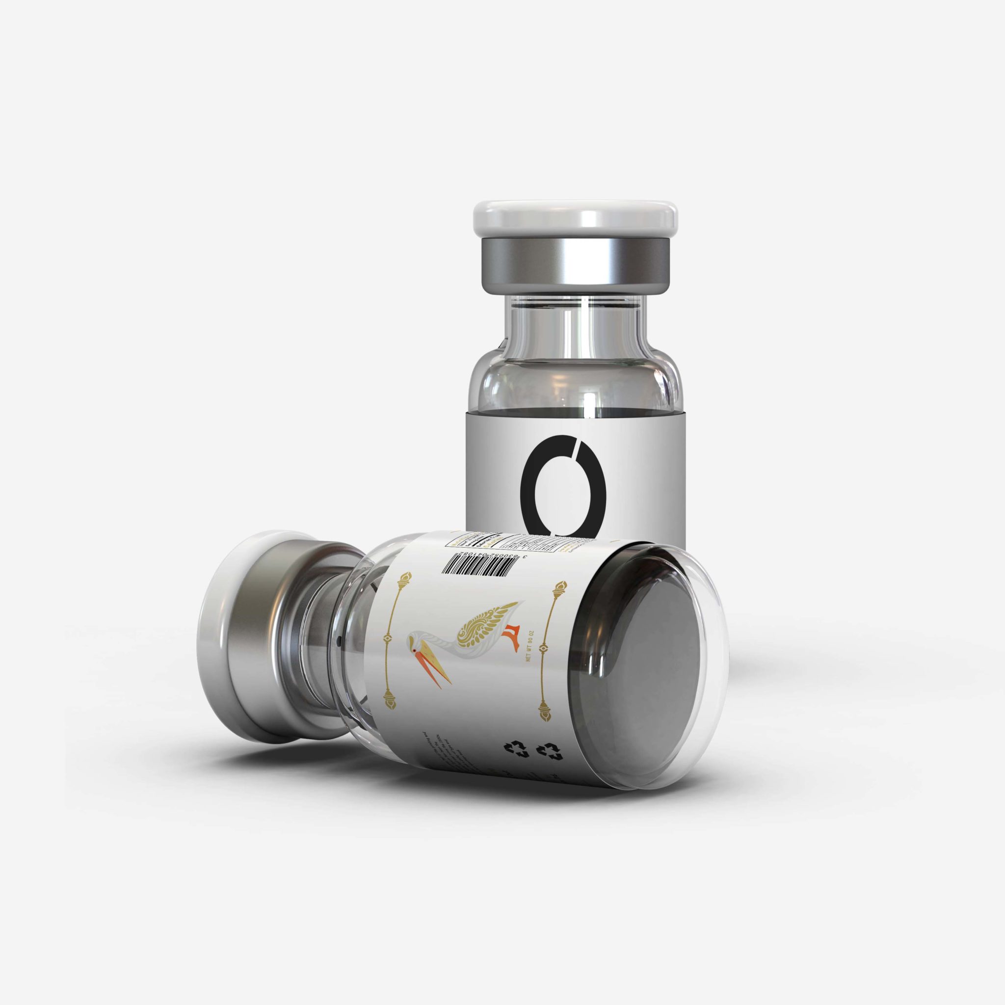 Free Ampoule Bottle Label Mockup