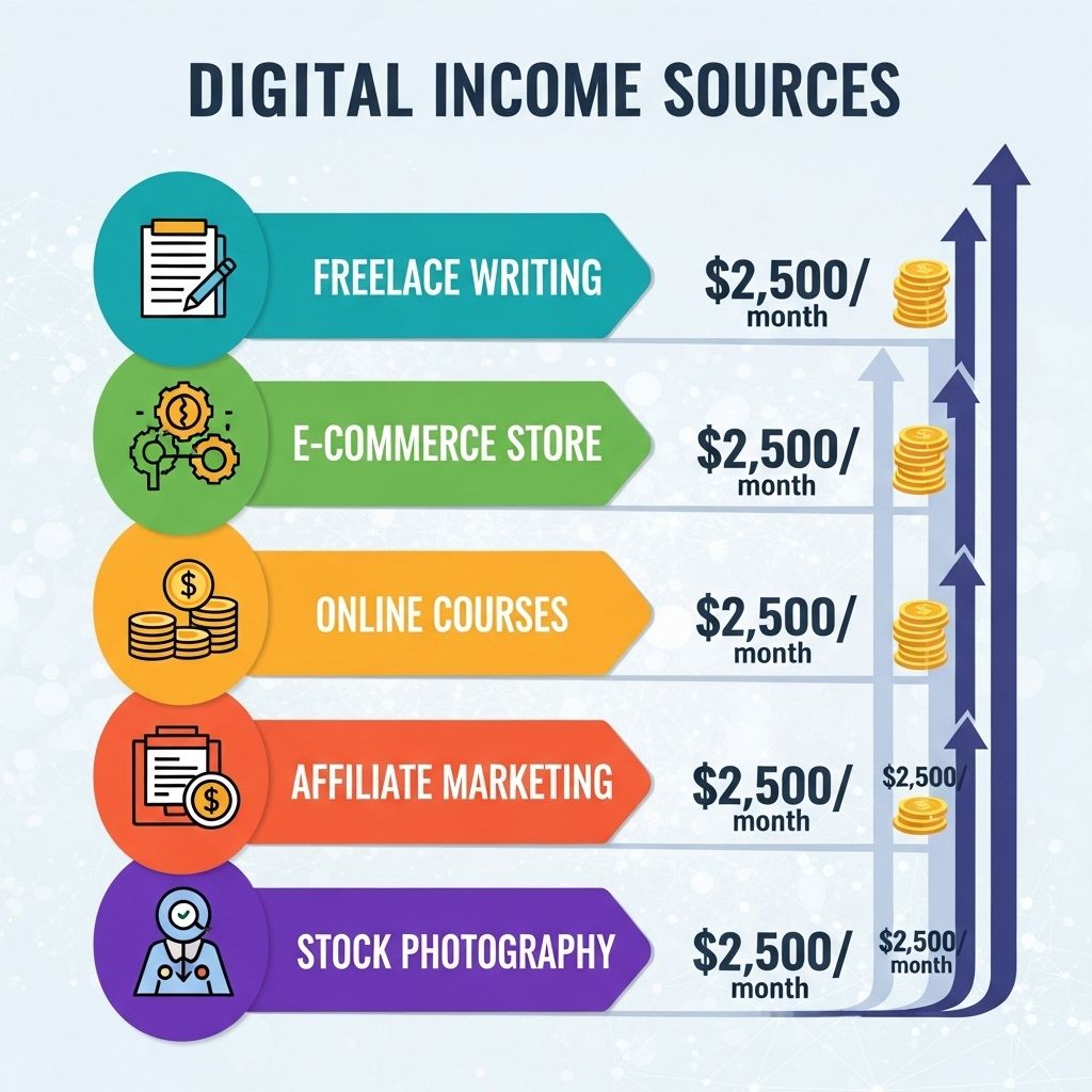 Unlocking $2,500/Month: 5 Digital Income Sources 1 5 digital income sources