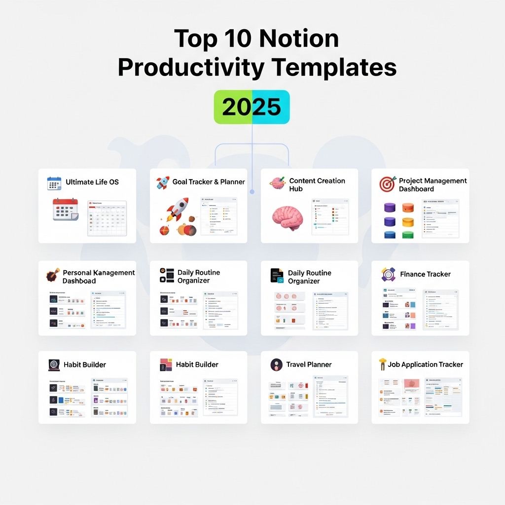 Top 10 Notion Productivity Templates For 2025 | PSD Freebies Mockups